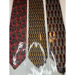 3 NEW BRANDNAMES MENS NECK TIES 100% Silk STAFFORD BARNEYS NY RBM
